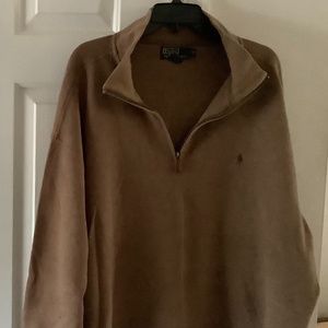 Brown Polo long sleeve sweater quarter zip